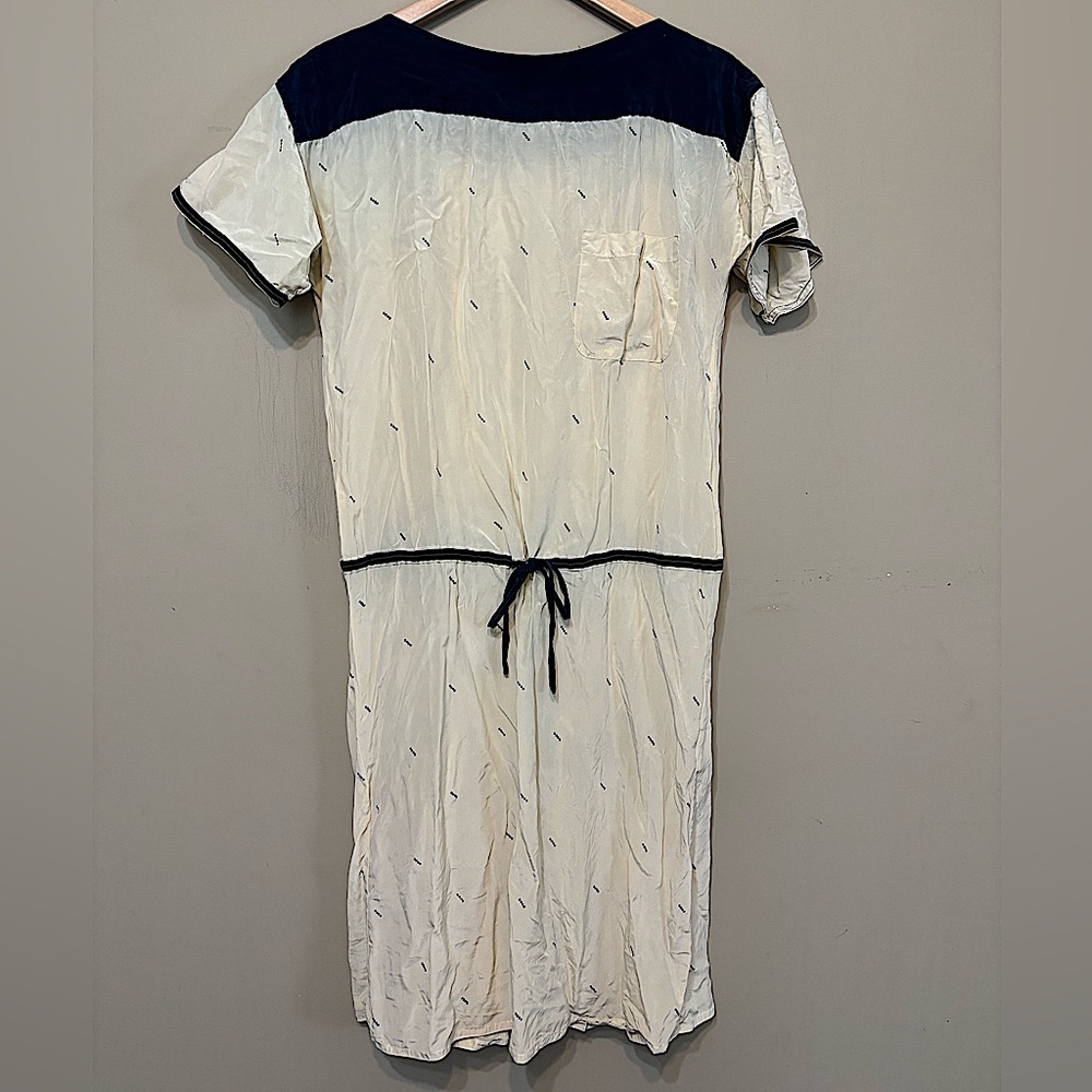 ALFRED SUNG Vintage 100% Silk Dress, Adjustable Cinch Waist